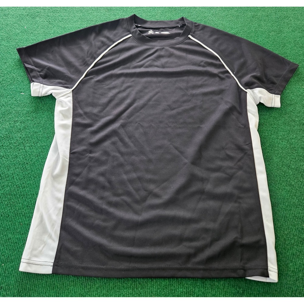 Alleson‎ Athletic Youth TShirt Black White Athletic Performance Short Sleeve L